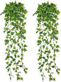 Hollyone 2pcs Artificial Hanging Plants 31" Fake Ivy Vine Faux Ivy Leaves Hanging Plant Greenery for Wall House Room Patio Indoor Outdoor Home Shelf Office Wedding Decor