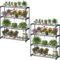 Ohuhu Plant Greenhouse Shelves 4 Tier 2 Pack Extra-Wide Stable Green House Shelving for Outdoor, 35x12x42 Inch Portable Rustproof Metal Shelf Plant Stand Rack Greenhouse Accessories