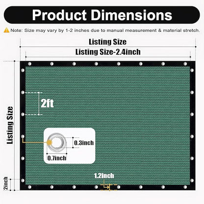 Artpuch 90% Sun Shade Cloth, 6 x 6 FT Pergola Shade Cover Canopy with Grommets, Sun Screen Fabric Tarp for Patio, Outdoor, Garden, Backyard, Green