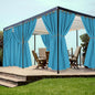 HolidayIdeas Grommet Outdoor Curtains for Patio Waterproof 8 Pcs All Weather Balcony Outside Curtains for Apartments, Gazebo, Pergolas, Porch, 54x84 Inch, Teal