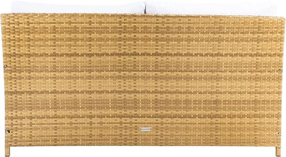 SAFAVIEH Outdoor Collection Cadeo Natural/White Cushion Daybed PAT7500D