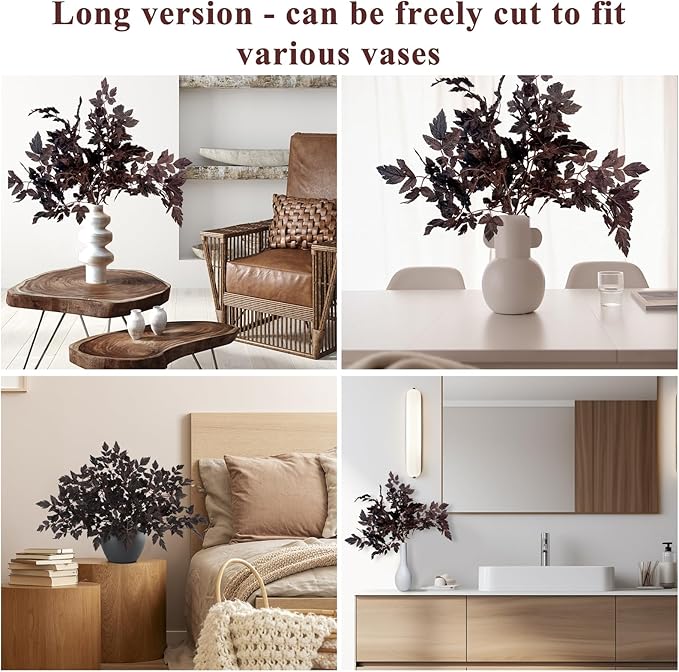 Artificial Fall Greenery Stems, 32 Inch Purple Cimicifuga, 3 Pack