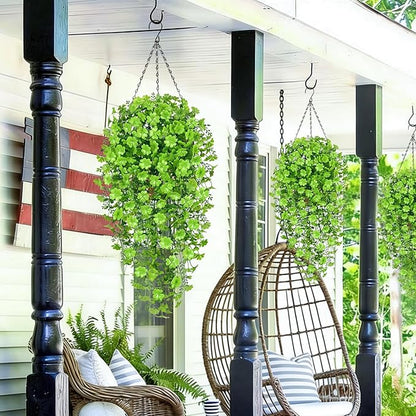 Waipfaru Artificial Hanging Four-leaf clover, 4pcs Fake Hanging Plants, Faux Ivy Pothos Vines Greenery for Wall Home Bedroom Living Room Aesthetic Kitchen Office Aesthetic Kitchen Indoor Outdoor Decor
