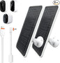 Solar Panel for Arlo Essential/XL Spotlight Cam (1st Gen), Essential 2K/2K XL (2nd Gen，3rd Gen), with 13FT Micro USB & Type-C Cables, 360° Adjustable Aluminum Mount, 2 Pack