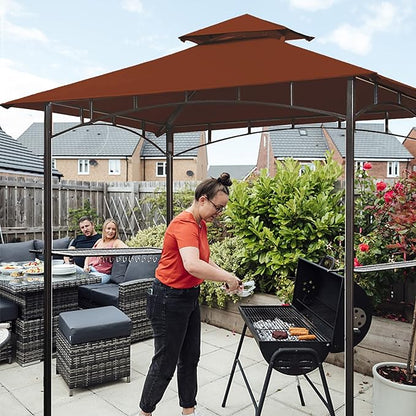 Eurmax USA High Performance Grill Gazebo Canopy Replacement Cover 5x8 BBQ Shelter Top (Rust Red)
