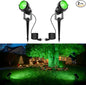 L LOHAS LED Green Spotlight Outdoor, Tree Spot Lights for Yard, Auto On/Off 5W 120V Landscape Lighting for House, Holiday, Christmas Decoration, 450LM IP66 Waterproof, UL Listed, 2 Pack