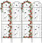 Metal Garden Trellis for Climbing Plants, 4 Pack 86.5" x 19.7" Black Plant Trellis Outdoor, Clematis Rrellis Outdoor, Arched Decoration Suitable for lawns, Gard, Black