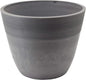 PSW Pot Collection 16-inch Plastic/Stone/Wood Composite Large Ribbed Planter – No Drainage Hole (Drillable), Indoor/Outer Garden Pot for Foliage, Trees, Flowers, Ferns, Cement Gray