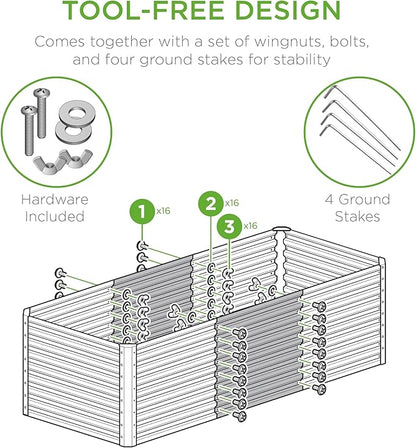 Best Choice Products 4x2x2ft Outdoor Metal Raised Garden Bed, Deep Root Box Planter for Vegetables, Flowers, Herbs, 119 Gallon Capacity, 100% Non Toxic Materials - Gray