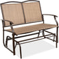 Best Choice Products 2-Person Outdoor Patio Swing Glider Steel Bench Loveseat Rocker for Deck, Porch w/Textilene Fabric, Steel Frame - Brown