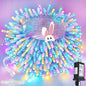 Connectable 200 LED Easter Lights Indoor Outdoor with Timer, 66FT 13 Modes Easter Pastel Lights Multicolor Lights, Waterproof Twinkle Fairy Lights Plug in Clear Wire for Christmas Bedroom Easter Decor