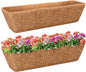 Riare 2 Pack 48 Inch Rectangle Coconut Liners for Planters, Natural Coconut Fiber Planter Liners, Window Box Liner Trough Coco Liner for Outdoor Flower, Garden Wall, Deck & Fence Planter Boxes