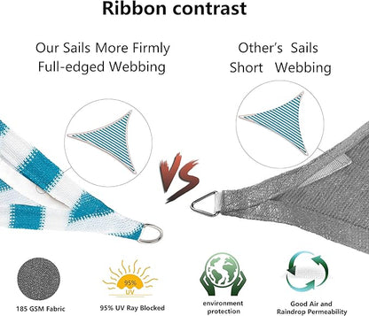 Tronssien Rectangle 12'x16' Sun Shade Sail,95% UV Blockage Canopy Awning for Outdoor Patio and Garden, Yard Activities
