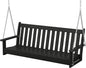 POLYWOOD GNS60BL Vineyard 60" Outdoor Swing, Black