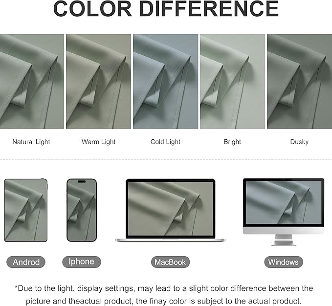 RYB HOME Outdoor Curtains for Patio Waterproof Block Sunlight Thermal Insulated Privacy Assured Thick Outside Curtains for Porch, Gazebo, Pergola, W52 x L84, Sea Green, 1 Panel