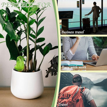 4 Pack Self Watering Spikes, Indoor Plant Watering Globes, Bird Shape Automatic Irrigation Spikes,Plant Watering Devices (Green)