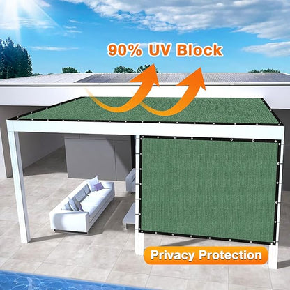 Artpuch Outdoor Pergola Shade Cover 4' X 4' Sun Shade Cloth with Grommets, 90% UV Protection Canopy Patio Privacy Screen (Customized Available) GN107, Green