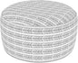 LVTXIII Indoor/Outdoor Extra Large Inflatable Ottoman Pouf D31 x H14 Inch, Round Footstool with Handle, Weather-Resistant Portable Furniture for Patio, Camping, Beach, Herringbone Black White