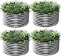 4 Pack 3x3ft Round Galvanized Raised Garden Bed Outdoor, Metal Garden Bed for Vegetables, Above Ground Garden Box for Flower, Steel Raised Beds for Gardening - 3ftx3ftx10inch