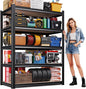 71"H-35"W Garage Shelving-2050LBS 5 Tier Storage Shelves,Adjustable Heavy Duty Metal Shelving Unit and Storage Large Rack,Utility Steel Shelf For Shop Warehouse Industrial Pantry Basement 71"x35"x16"