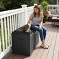 Storage Bench 100 Gallon Black Resin Outdoor Deck Box