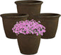 Sunnydaze 20-Inch Anjelica Large Plastic Pot for Plants - Outdoor Double-Walled Large Plastic Planter with Drillable Drainage Holes - Rust - 4pk