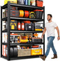 71"H-35"W Metal Garage Shelving-2050LBS 5 Tier Storage Shelves,Adjustable Heavy Duty Shelving Unit and Storage Large Rack,Utility Steel Shelf For Shop Warehouse Industrial Pantry Basement 71"x35"x16"