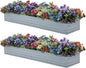 2 Pack 8x2x1FT Galvanized Raised Garden Bed Kit, Outdoor Metal Planter Box for Vegetables, Bottomless Rectangular Gardening Bed with Support Rods, Tool-Free Assembly, Gray
