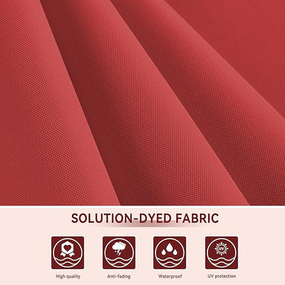 10 X 13 FT Cantilever Outdoor Patio Umbrella with Base Included with Led Lights Large 360° Rotation Double Top Offset Heavy Duty Rectangular Umbrellas for Backyard Outside Deck, Wine Red