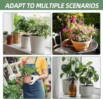 17.5 Inch Indoor Plant Trellis for Climbing Plants,Metal Trellis,Small Garden Trellis for Potted Plants,Plant Stakes for Indoor Plants Accessories Hoya,Flower,Plant Support (Golden-Metal)