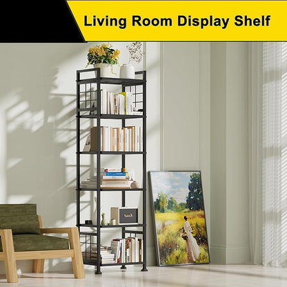 GIOTORENT 6-Wire Standing Storage Shelf for Bathroom Organizers and Storage & Laundry Room Organization, Metal Shelving Unit Pantry Rack for Kitchen & Bathroom, Black