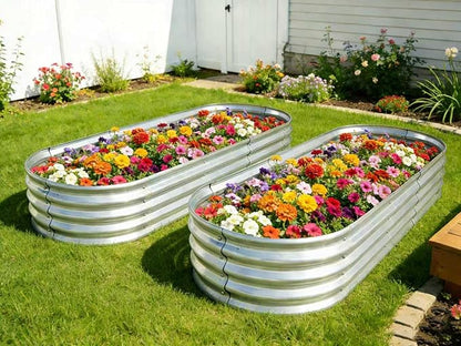 6 ft x 2 ft Raised Garden Bed Metal Elevated Planter for Vegetable Flower Herb (2pk)