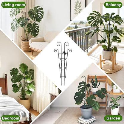 Coomin 32.6in Monstera Plant Support for Indoor Plants, 2P Trellis for Climbing Plants Indoor, Plant Climber Stakes for Potted Plants