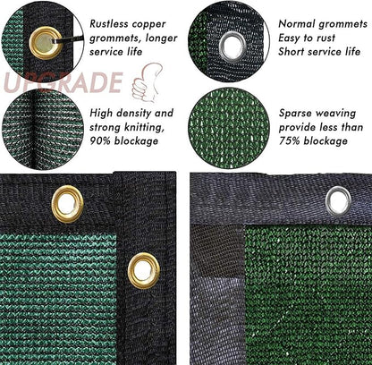 UPGRADE Privacy Fence Screen 4'x57' Dark Green Outdoor 90% Visibility Blockage 170 GSM Mesh Shade Cover Panels for Backyard,Balcony,Home Decoration with Zip Ties,Customized Avaliable