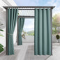 RYB HOME Outdoor Curtains for Patio, Waterproof Blackout UV Protection Outside Decor for Porch Swimming Pool Hut Garden Pavilion Pop Up Tent Pergola Balcony, W 52 x L 84, 1 Panel, Greyish Blue