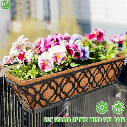 HFHOME 4Pcs 24" Trough Coco Fiber Replacement Liner, Natural 24 in Window Deck Coco Replacement Liner for Window Box