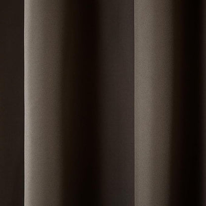 TOWN & COUNTRY BASICS Cabana Solid Heavyweight Indoor Outdoor Curtains, Light Filtering Opacity with Grommet Top, Water Repellent, 2-Pack Set, 54"x96", Chocolate