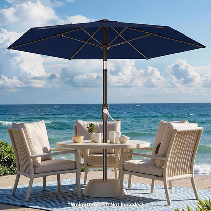 AreShark 7.5FT Patio Umbrella Table Market Umbrella with 6 Sturdy Ribs, Button Tilt/Crank Heavy-Duty Round Outdoor Umbrellas for Garden, Deck, Backyard,and Pool, Navy
