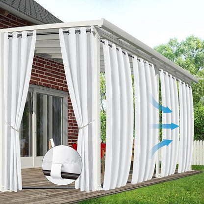 HolidayIdeas Outdoor Curtains for Patio Waterproof 6 Panels 54x84 by HolidayIdeas