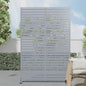 Casaphoria Metal Privacy Screen Outdoor, 72" H x 47" W Freestanding Decorative Privacy Screen for Patio Deck Balcony Garden with Stable Base, Grey-Louvered