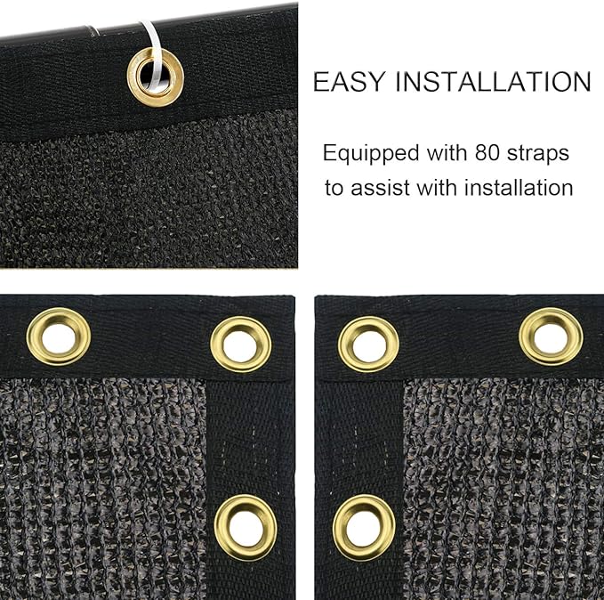 Garden Privacy Screen Mesh, 6 x 150 ft Black HDPE Fence Shade