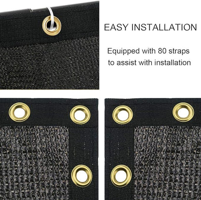 Garden Privacy Screen Mesh, 6 x 150 ft Black HDPE Fence Shade