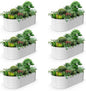 A ANLEOLIFE 6-Set 8X4X2 ft Galvanized Raised Garden Bed Kit, Oval Metal Deep Root Planters for Outdoor Plants, Antique White