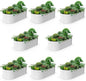 A ANLEOLIFE 8-Set 8X4X2 ft Galvanized Raised Garden Bed Kit, Oval Metal Deep Root Planters for Outdoor Plants, Antique White