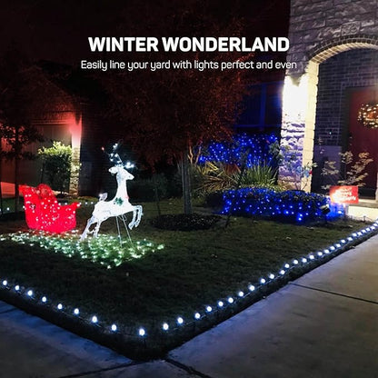 Christmas Light Yard Stakes [Set of 100] Outdoor Light Stakes - 8.5" Tall - Universal Christmas Pathway Lights On Yards, Driveways - Christmas Yard Stakes - USA Made