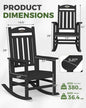 Rocking Chairs Set of 2, Black Outdoor Chairs with 30-Inch High Back