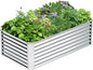6x3x2FT Galvanized Raised Garden Bed,Galvanized Planter Boxes Outdoor, Large Metal Raised Garden Beds for Vegetables-Silver
