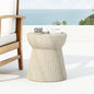 Christopher Knight Home Dila Patio Side Table, Lightweight Concrete End Table, Small Coffee Table, Garden Stool, Decorative Accent Table, Round Table Top, Side Table for Poolside Balcony, Travertine
