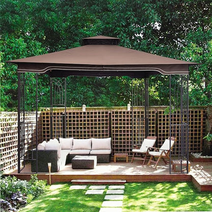SCOCANOPY Replacement Gazebo Canopy for 10 x 12 Regency II Patio Gazebo Model L-GZ798PST,A101004104,A101004105,(Brown)