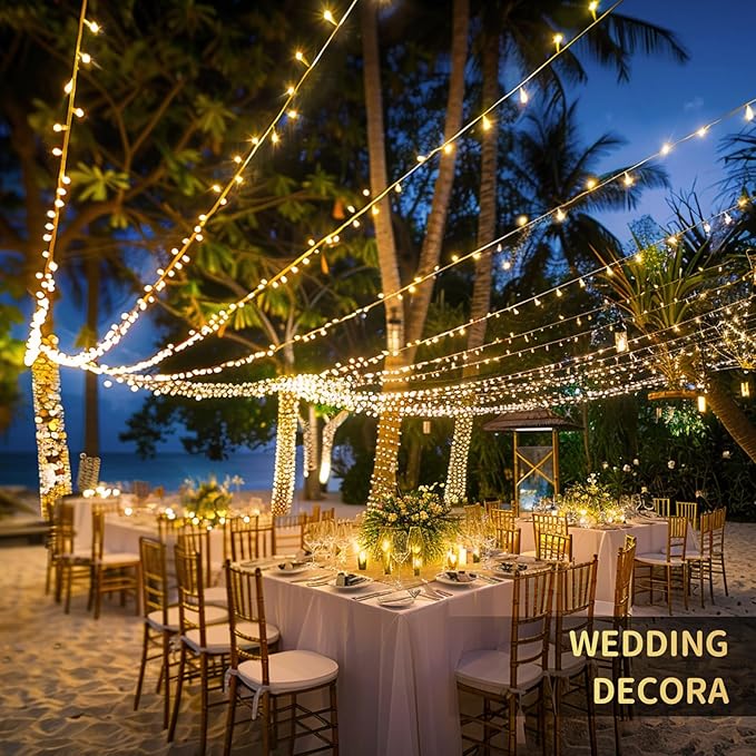 String Lights, 1200 LED, 315 ft Warm White, Remote Control